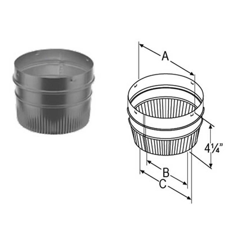 M&G DuraVent 7" DuraBlack SnapLock Adapter 6789 PlumbersStock