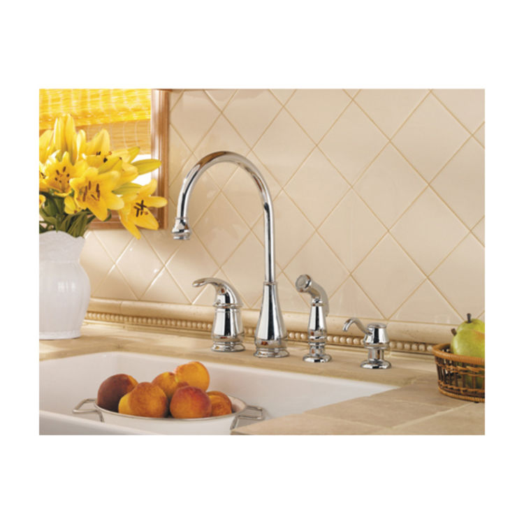 Pfister Lg264dcc Chrome Treviso One Handle Kitchen Faucet W Soap Disp