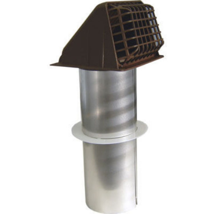 Deflecto Dryer Vent, Wide Mouth Galvanized Vent Hood With Pipe, Silver, 4\" (GVH4