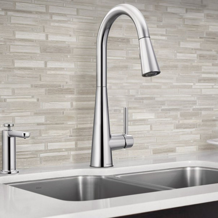 Moen 7864 Sleek Single Handle Pulldown Kitchen Faucet, Chrome