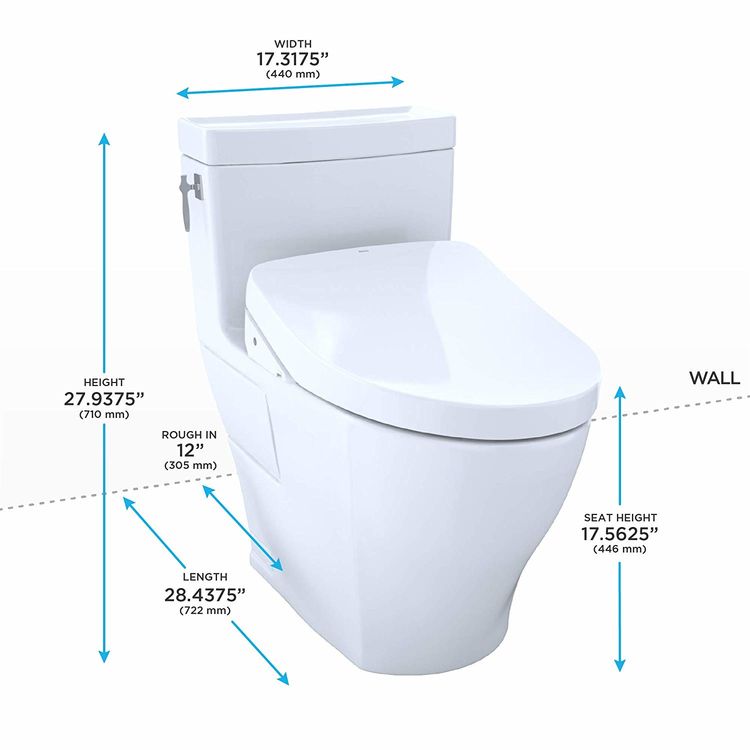 TOTO MW6263056CEFG01 Aimes WASHLET+ OnePiece Toilet w/ S550e Cotton