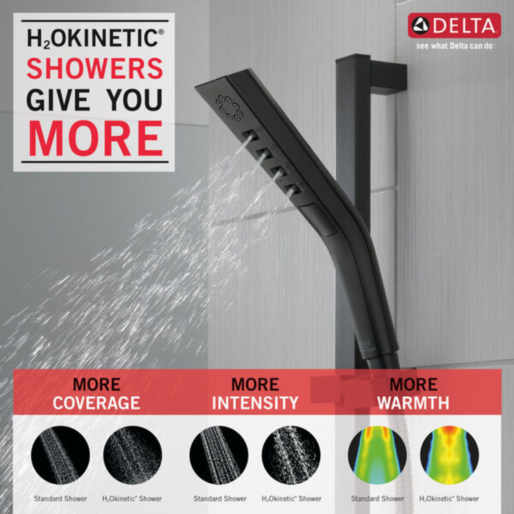 View 3 of Delta 51799-BL Delta 51799- BL Pivotal H2Okinetic Handheld Shower With Slide Bar - Matte Black