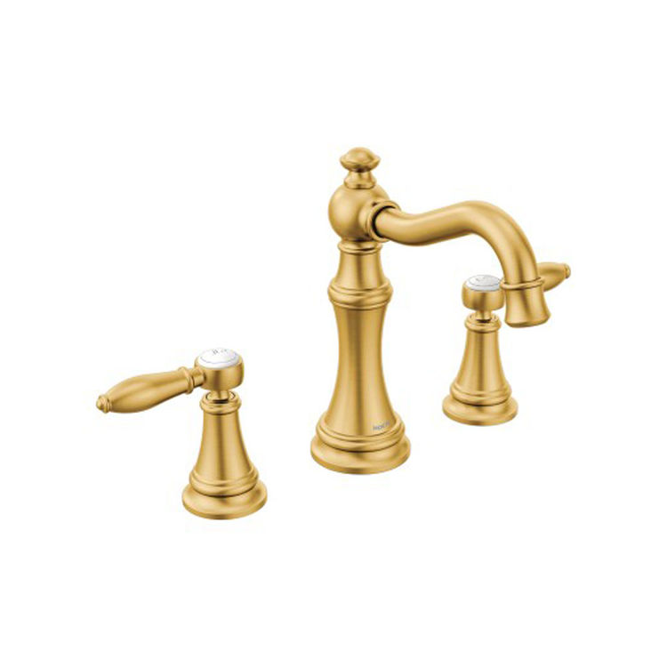 Moen TS42108BG Weymouth TwoHandle High Arc Bathroom Faucet, Brushed Gold