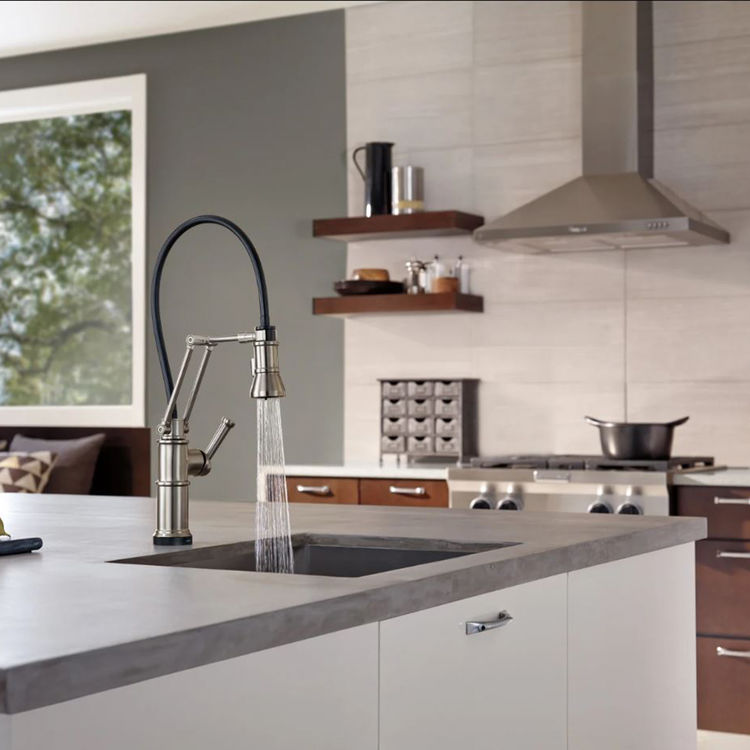 Brizo 64225lf Gl Artesso Articulating Arm Single Handle Kitchen Faucet Luxe Gold