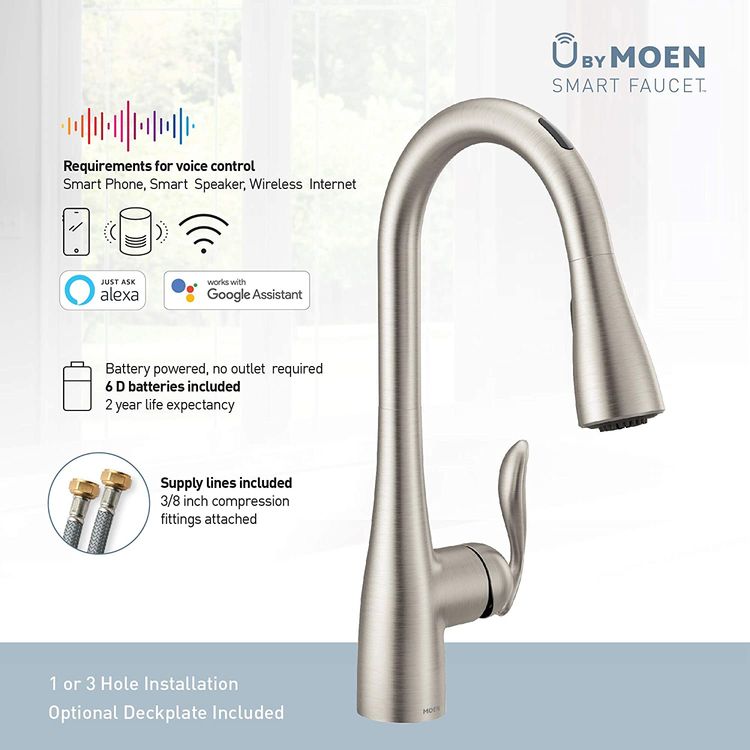 Moen 7594EVC Arbor U by Moen Smart Faucet OneHandle, Pulldown, Chrome
