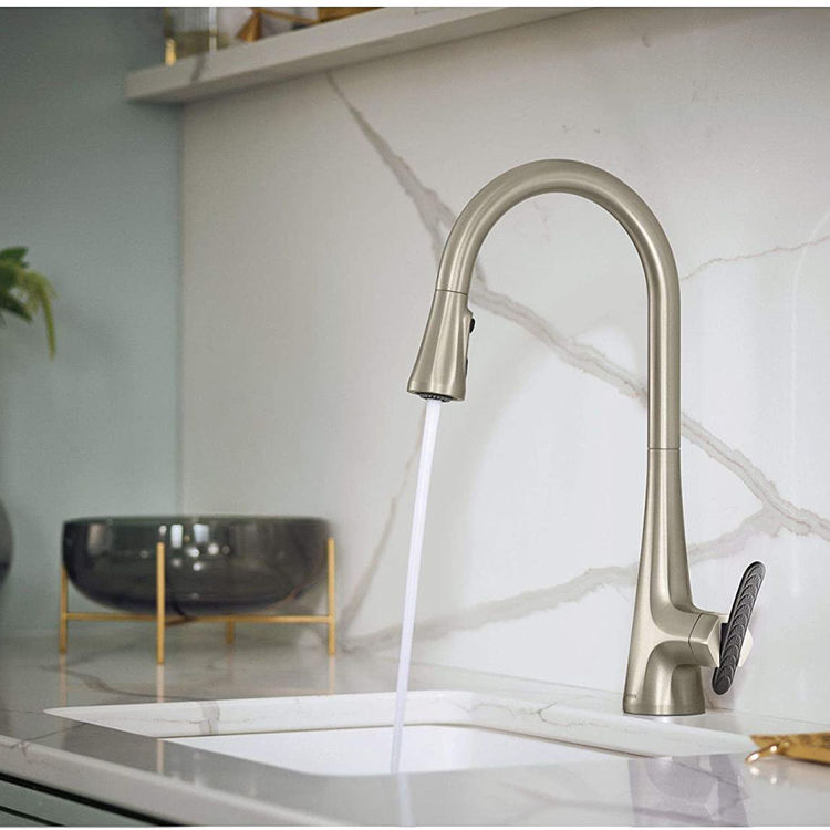 Robinet De Cuisine Mitigeur à Col-de-cygne Sans Contact Sleek MOEN Avec Motionsense Wave Acier Inoxydable Antitaches 7864ewsrs 332051989