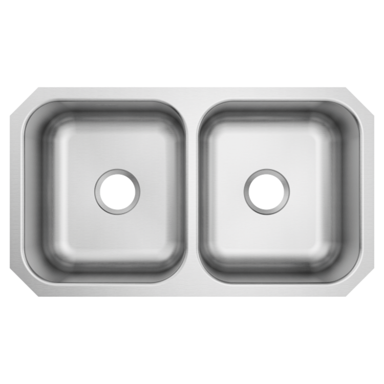 View 3 of Moen GS18211 Moen GS18211 1800 Series Stainless Steel Undermount Double Bowl Kitchen Sink - Brushed