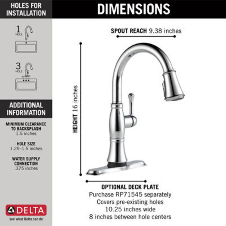 View 3 of Delta 9197T-PR-DST Delta Touch2O Single Handle Pull-Down Kitchen Faucet, Chrome - 9197T-PR-DST