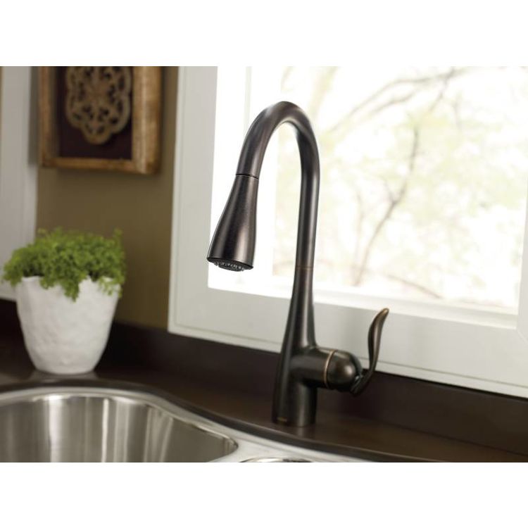 Moen 7594ORB Arbor Oil Rubbed Bronze Single Handle Pulldown Kitchen Faucet