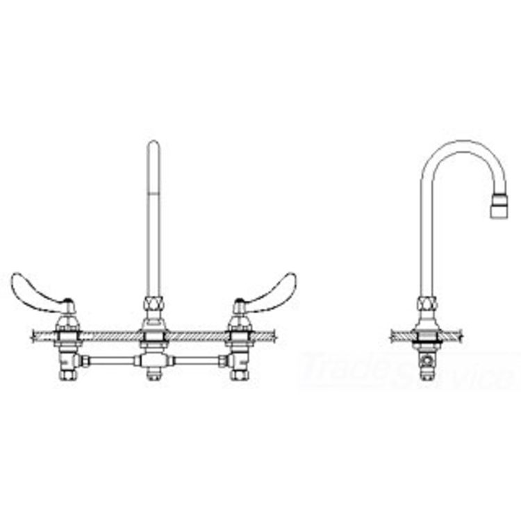 Delta 23C634-LS Delta 23C634-LS CER-TECK Widespread Lavatory Faucet, Limited Swing 12