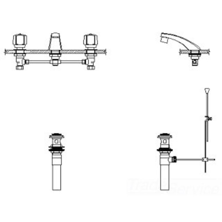 Delta 23C421 Delta 23C421 TECK Widespread Lavatory Faucet, Cast Spout, 5-Fluted, Metal Pop-Up, VR Laminar, Chrome