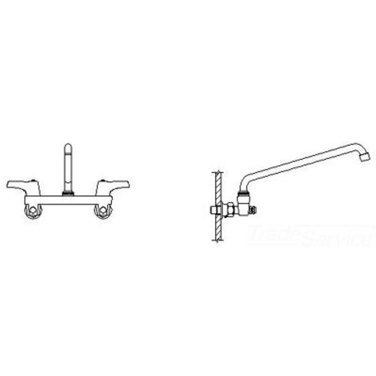 Delta 28C6233-S8 Delta 28C6233-S8 CER-TECK Wallmount Service Faucet, 14