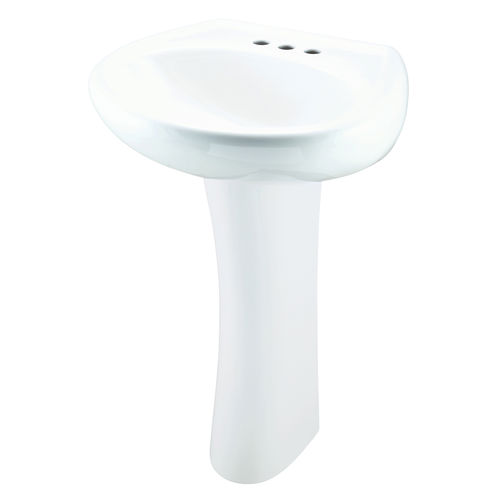Gerber 22504 Maxwell Petite Pedestal Bathroom Sink, 3Hole, 4" Centers