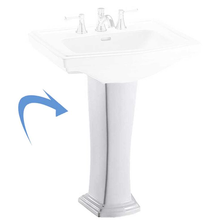 Toto Pt780 01 Clayton Sink Pedestal Only Cotton White Toto Pt780 01 Clayton Sink Pedestal