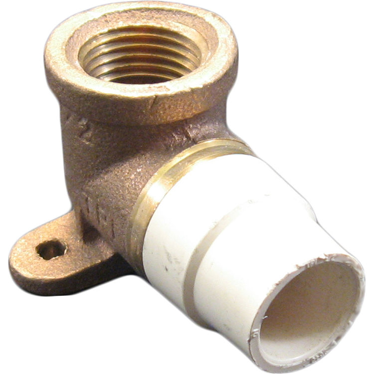 1/2" CPVC Drop Ear Elbow with Brass Collar PlumbersStock