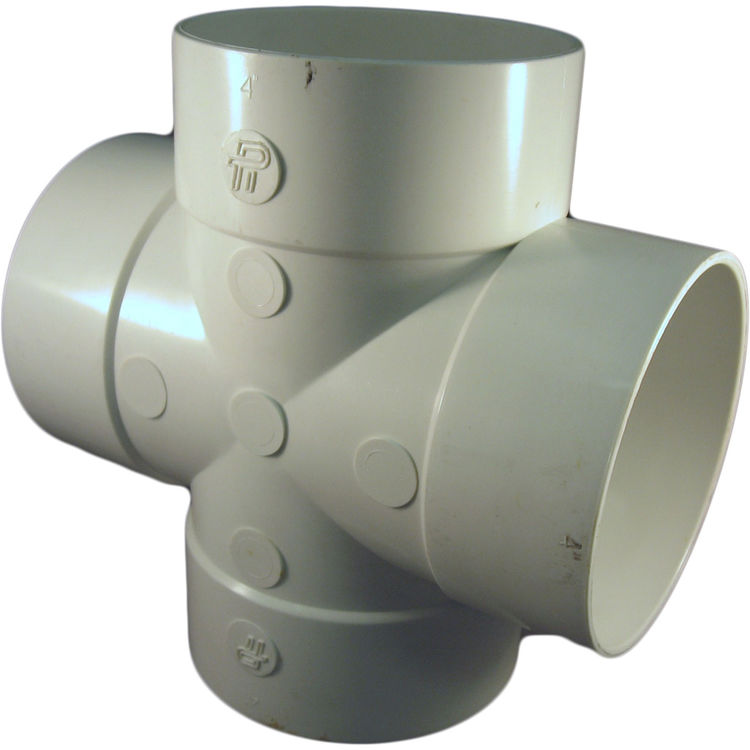 Inch pvc sewer drain tee cross fitting plumbersstock
