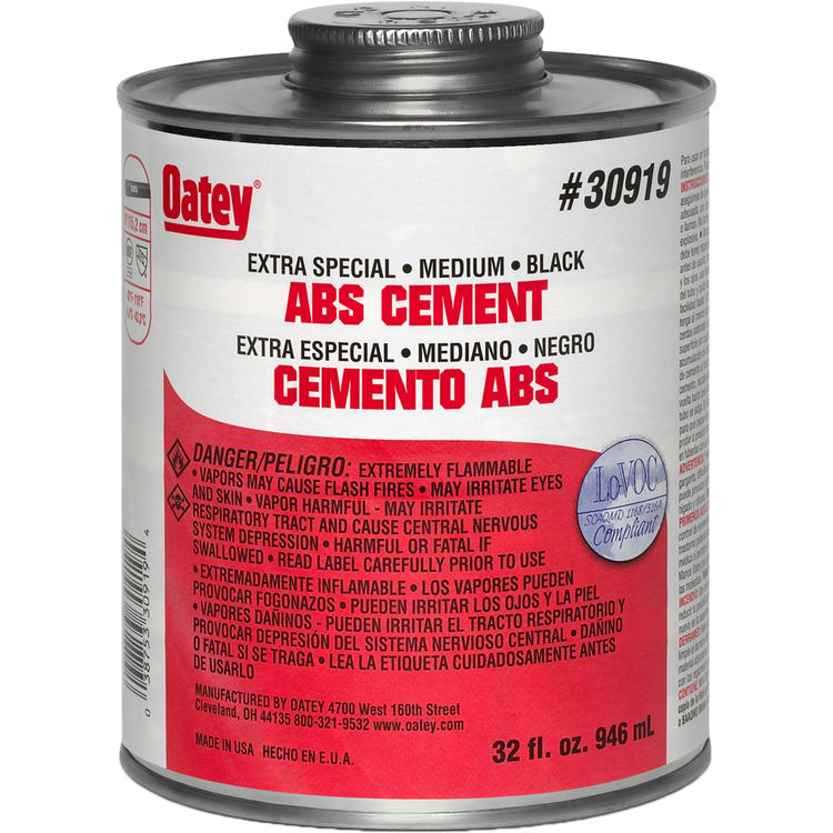 1/4 Pint ABS Extra Special Black Cement PlumbersStock