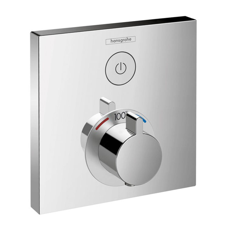 как выглядит Hansgrohe ShowerSelect Thermostatic Valve Trim, Single-Function, Chrome, фото