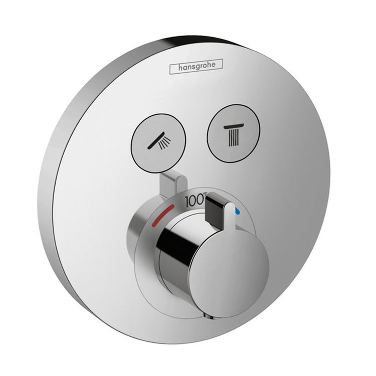 Hansgrohe 15743001 ShowerSelect TwoFunction Round Thermostatic Valve