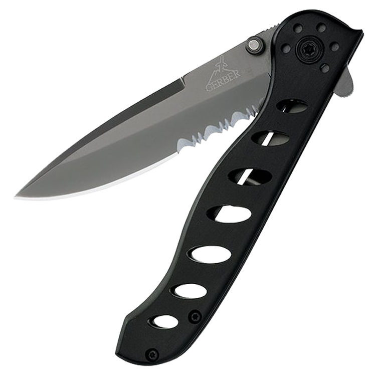 Gerber EVO Lightweight Folding Knife, 3.43 in Blade, 7.95 in L, Black,
