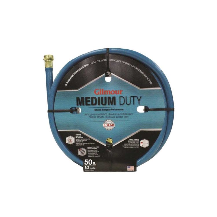 Gilmour 15-12050 Garden Hoses, Rubber/Vinyl, Medium-Duty, 1/2 Inch x 50