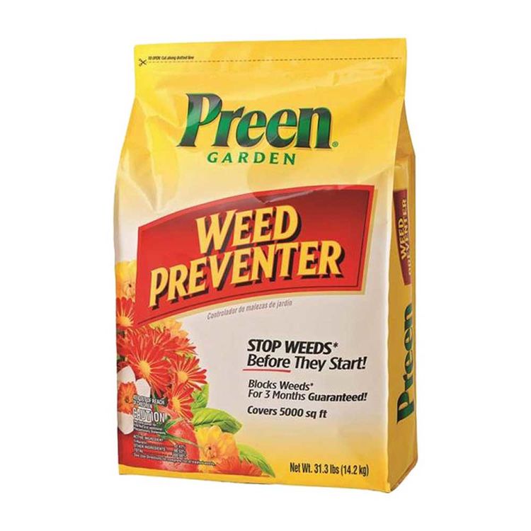 Preen 24-63802 31.3 lb Bag Granules Garden Weed Preventer, 5000 sq-ft
