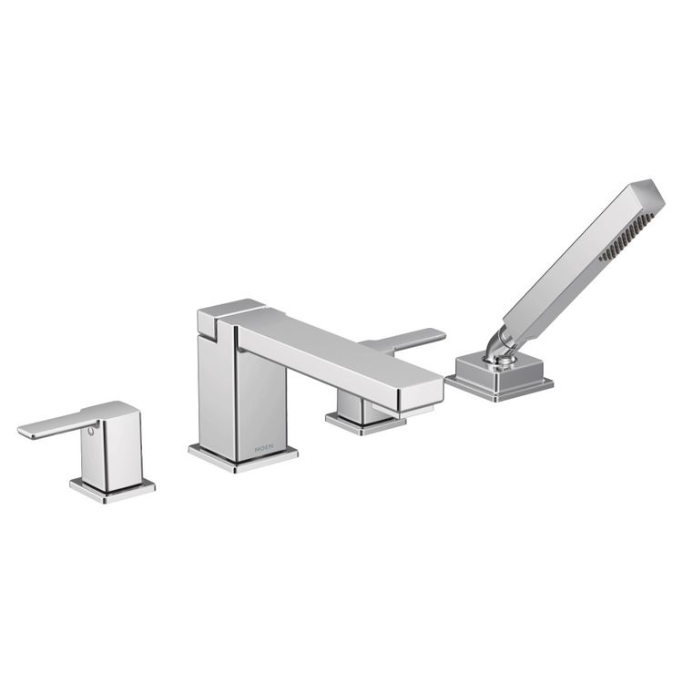 Moen Ts914 90 Degree Two Handle High Arc Roman Tub Faucet With