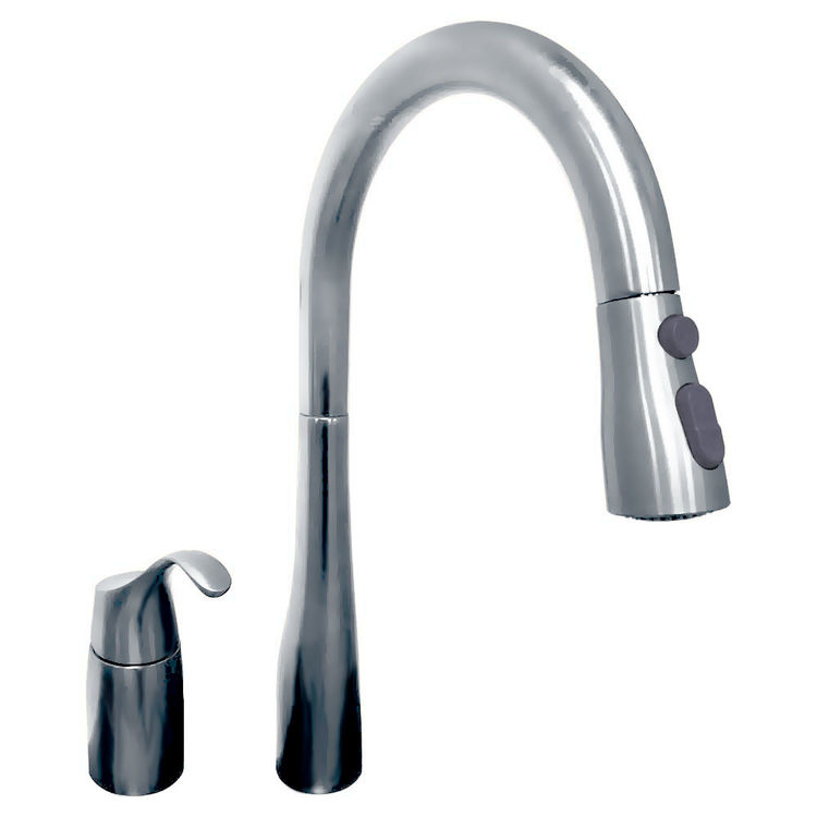 как выглядит Kohler Simplice Single Handle Pull-Down Kitchen Faucet, 3-Function, 9 Reach, фото
