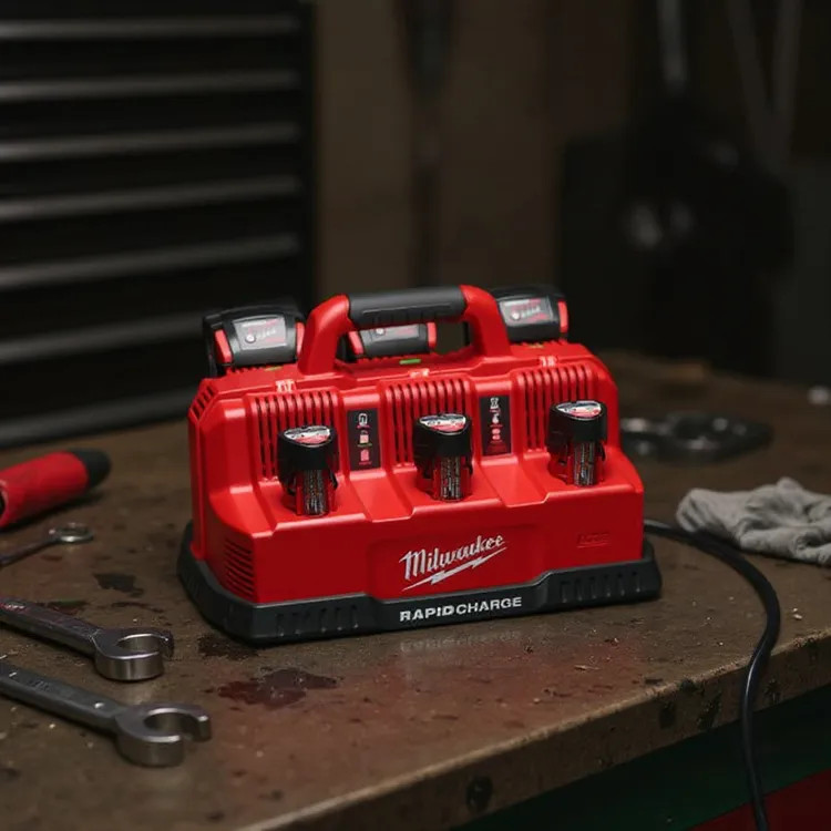 Milwaukee M18 and M12 6-Bay Rapid Charge Station – 48-59-1807