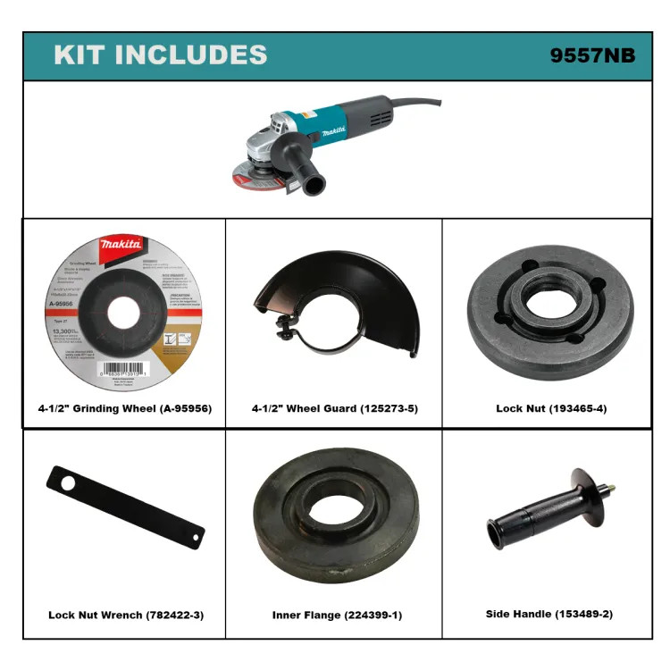 Makita 4-1/2" Angle Grinder with AC/DC Switch - 9557NB