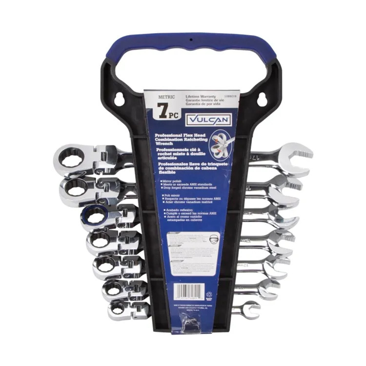 Vulcan 7-Piece Wrench Set, Chrome Vanadium Steel, Mirror Polish, Silver - FPG7M - Picture 3 of 7