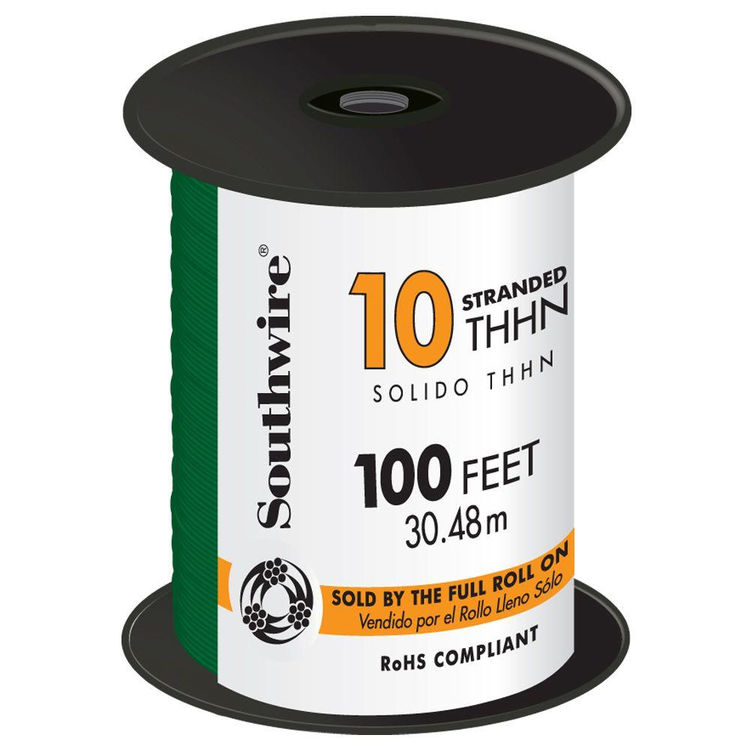 Southwire 22977337 THHN Building Wire, 10 AWG, 100 ft Spool, PVC