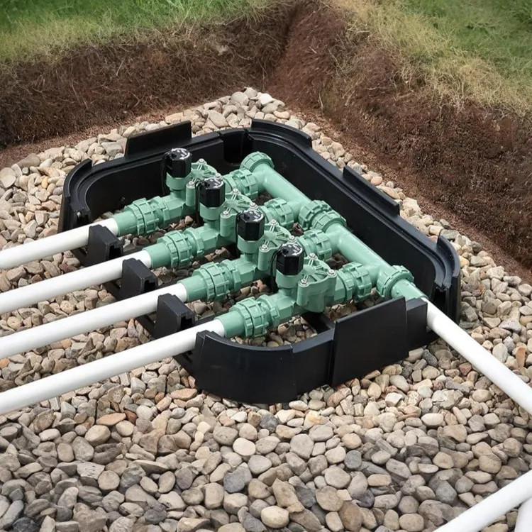 Orbit Sprinkler Valve Box Platform with Removable Pipe Windows, Rectangular,