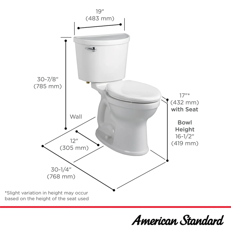 как выглядит American Standard Champion PRO Elongated Two-Piece Toilet w/ Left-Hand Trip фото