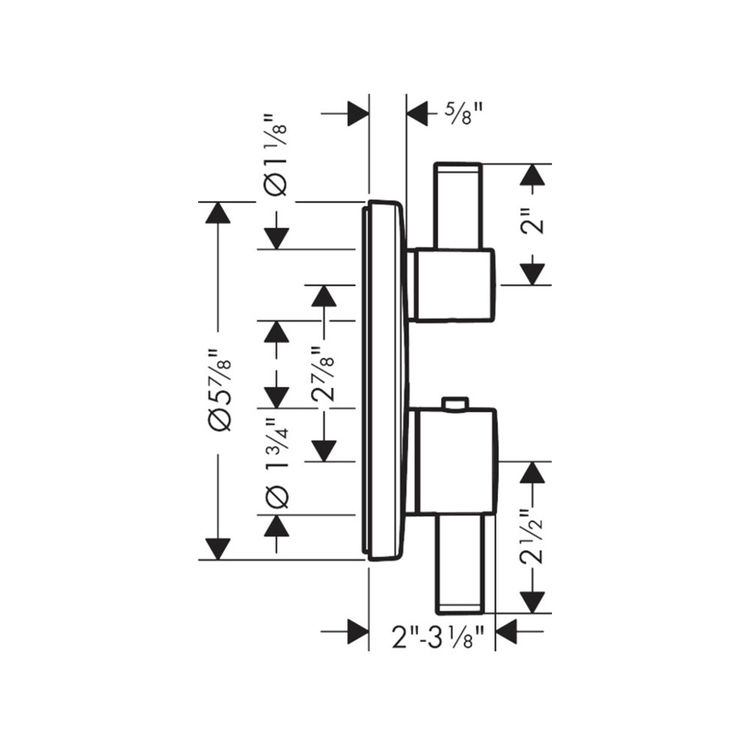 как выглядит Hansgrohe Ecostat S Thermostatic Shower Trim with 2-Function Volume Control and фото