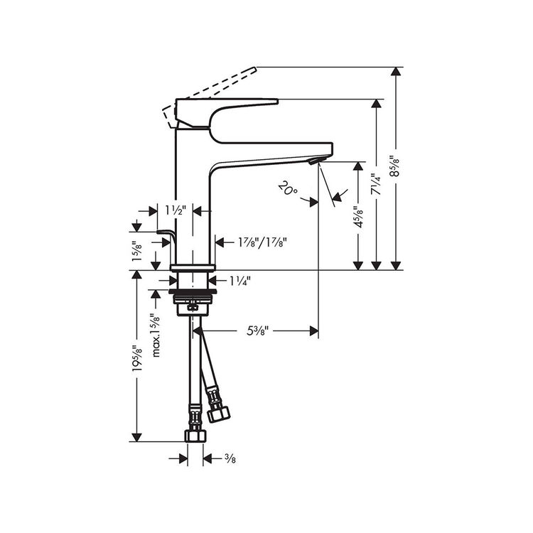 как выглядит Hansgrohe Metropol Single-Hole Faucet 110 with Lever Handle and Pop-Up Drain, фото