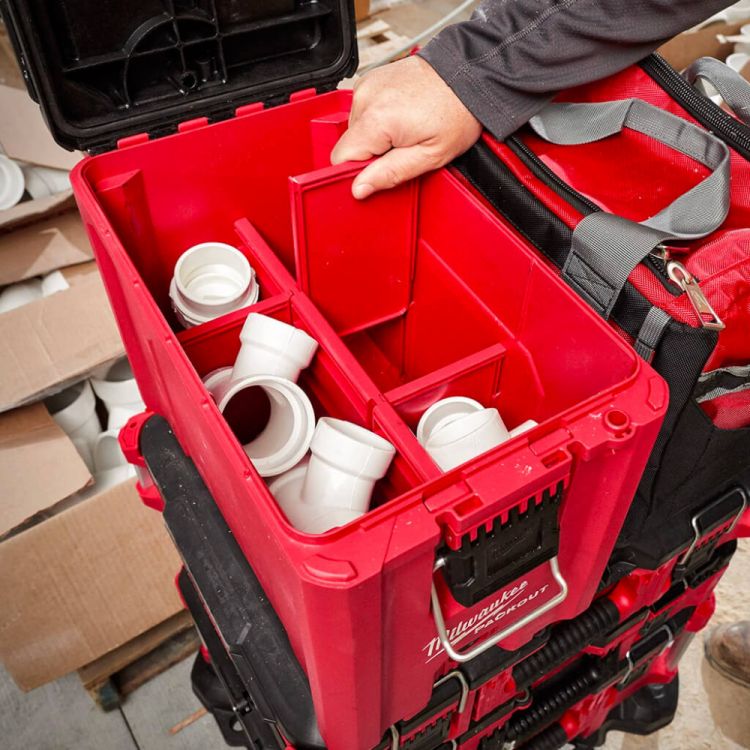 Milwaukee PACKOUT Compact Tool Box with IP65 Rated Protection and 75lbs ...