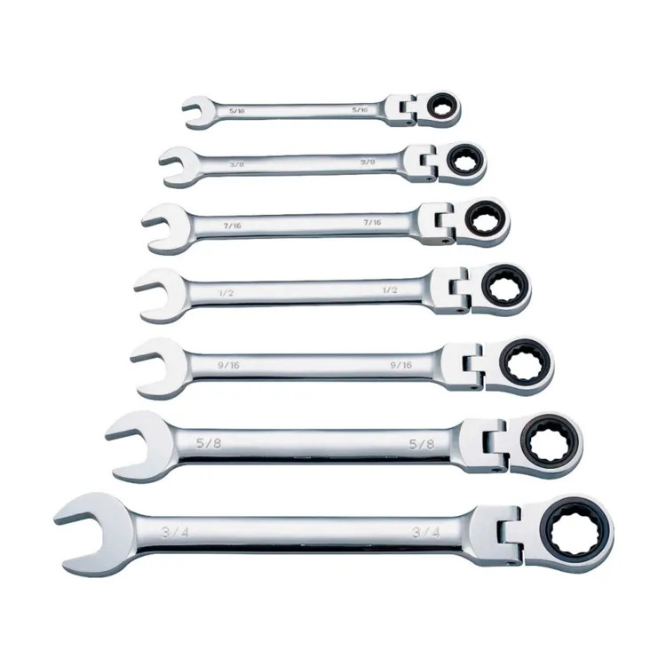 Vulcan 7-Piece Wrench Set, Chrome Vanadium Steel, Mirror Polish, Silver - FPG7M - Picture 1 of 7