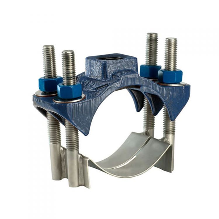 JCM Industries 8in x 2in Stainless Steel Double Strap Saddle – 406-0905X14IP