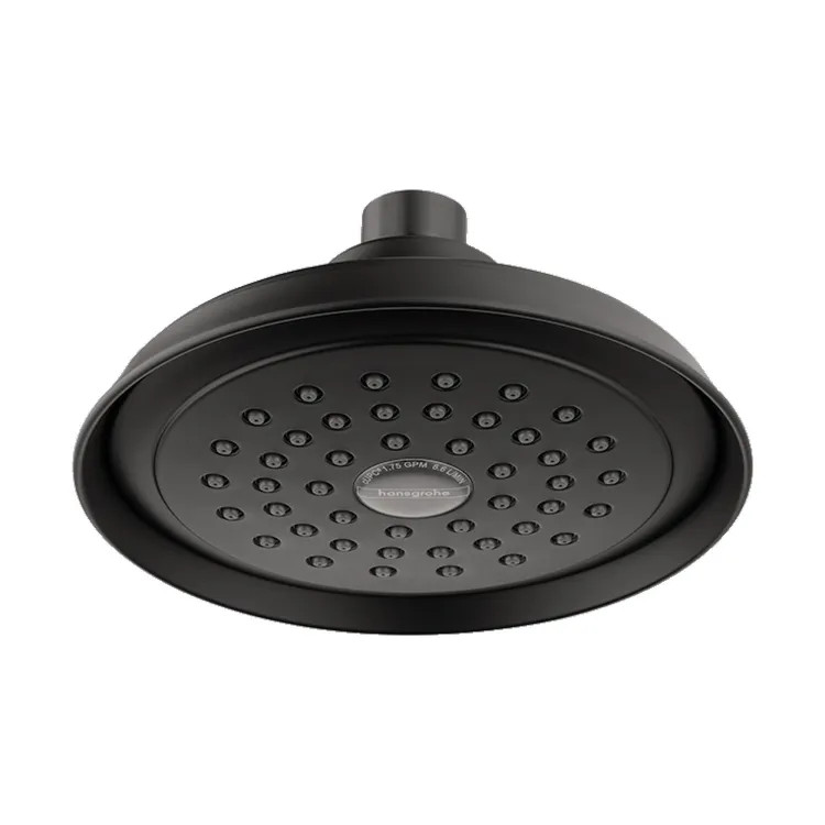 как выглядит Hansgrohe Joleena 1-Jet Showerhead, Matte Black, 1.75 GPM Low-Flow, 150mm Round фото