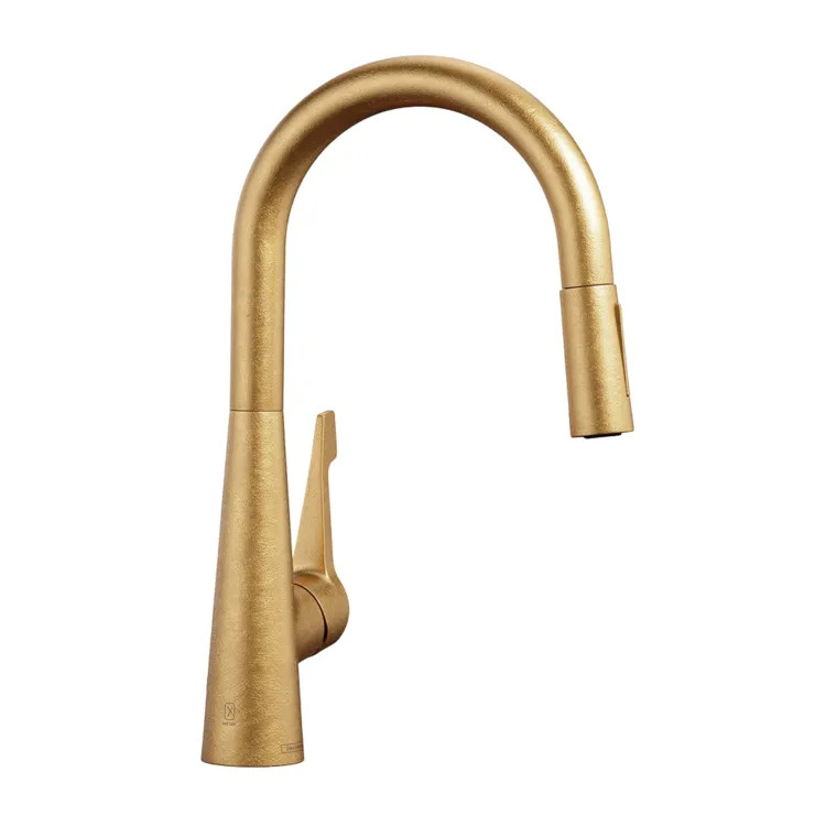 как выглядит Hansgrohe Talis M Kitchen Faucet, Brushed Gold - 04710255 фото